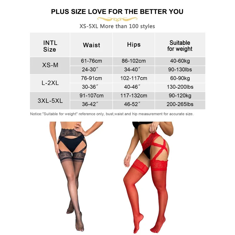 Luxury Lace Pantyhose Garter Belt Tights Cross Lace Waistband High Elastic Sexy Stockings Women Fashion Hosiery Plus Size XS-5XL