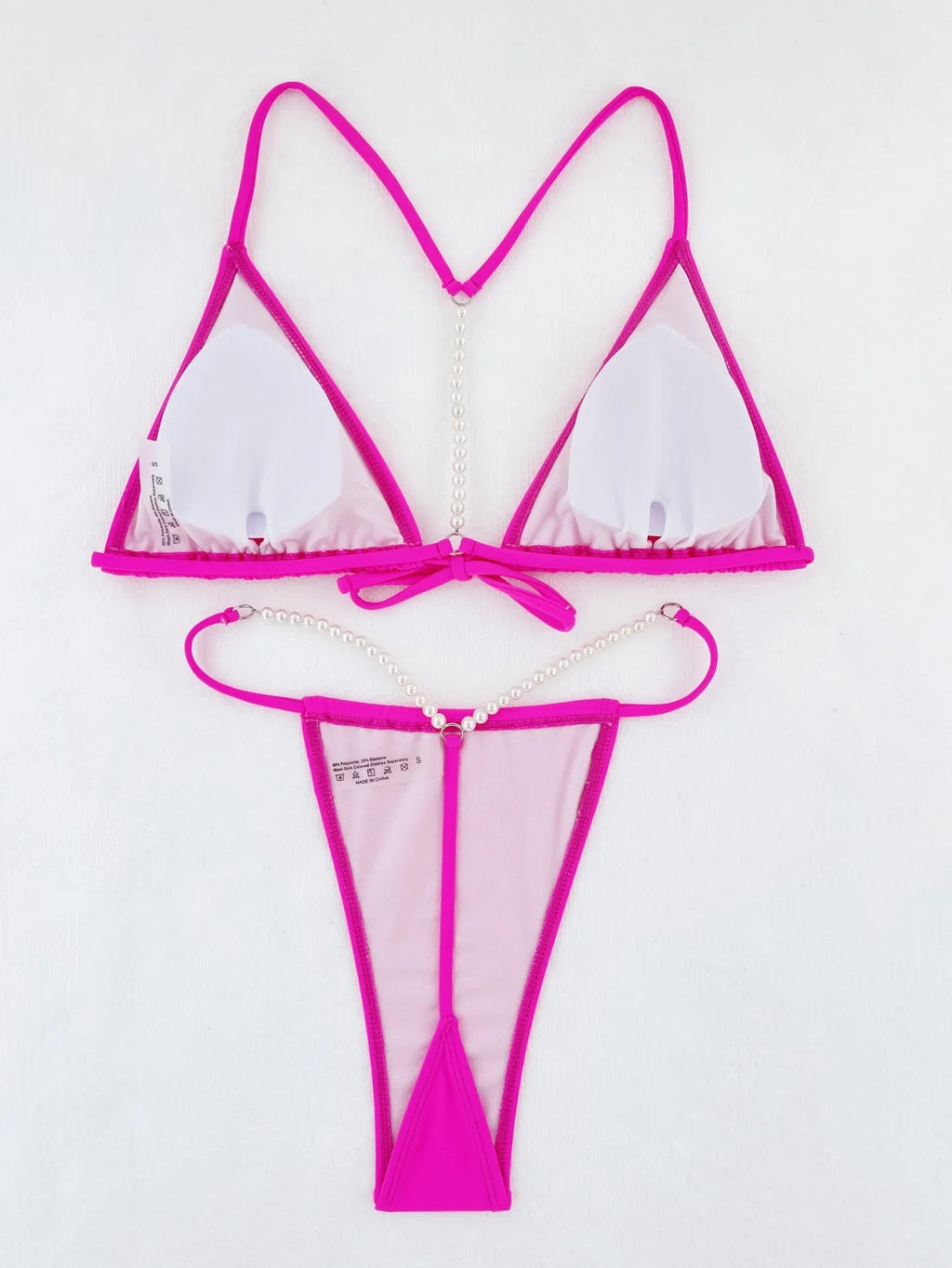 DEKA Thong Bikini Sexy String Pearls Mini Set Swimwear Women Swimsuit Female Swimming for Beach Wear for Bathing Suits