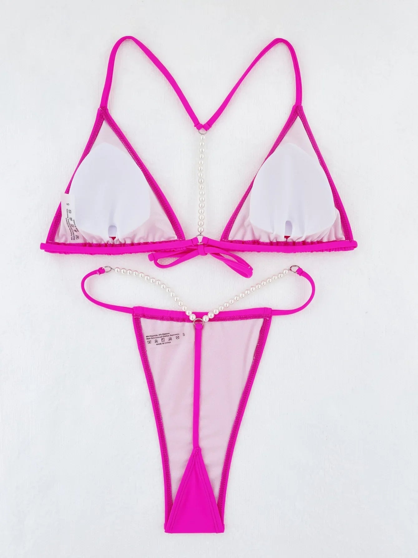 DEKA Thong Bikini Sexy String Pearls Mini Set Swimwear Women Swimsuit Female Swimming for Beach Wear for Bathing Suits