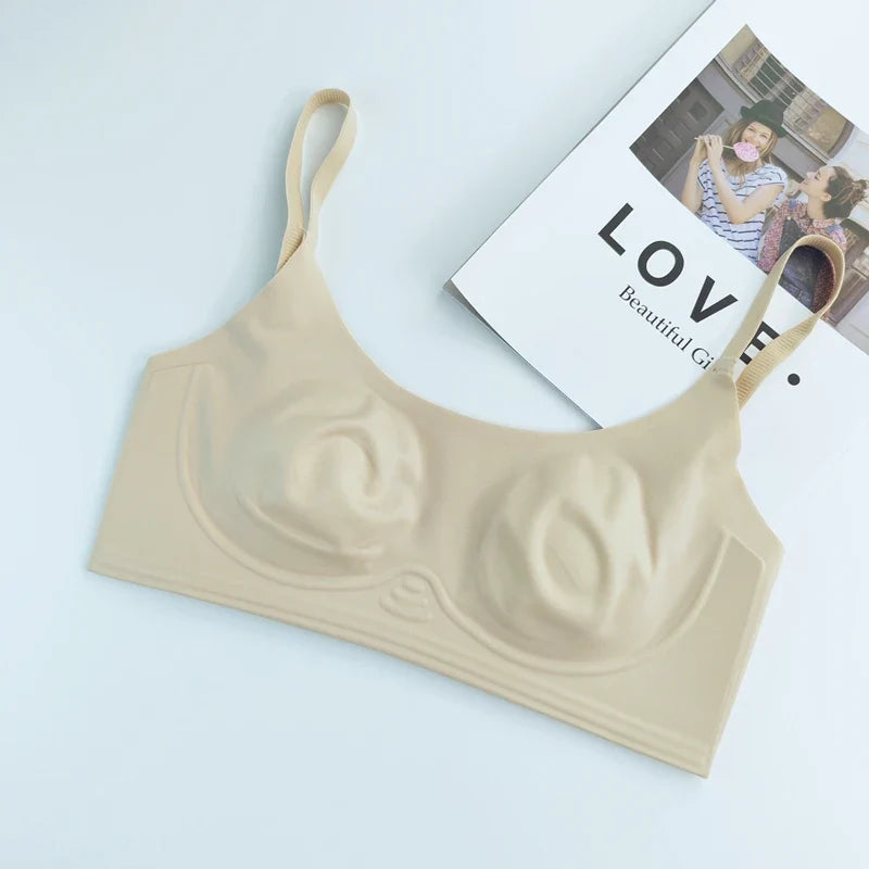 Trim T-Shirt Bra Women's Ultra Thin Wirefree Low Cut Support Seamless Invisible Cover Autumn Slimming Large Chest Comfort S-2XL