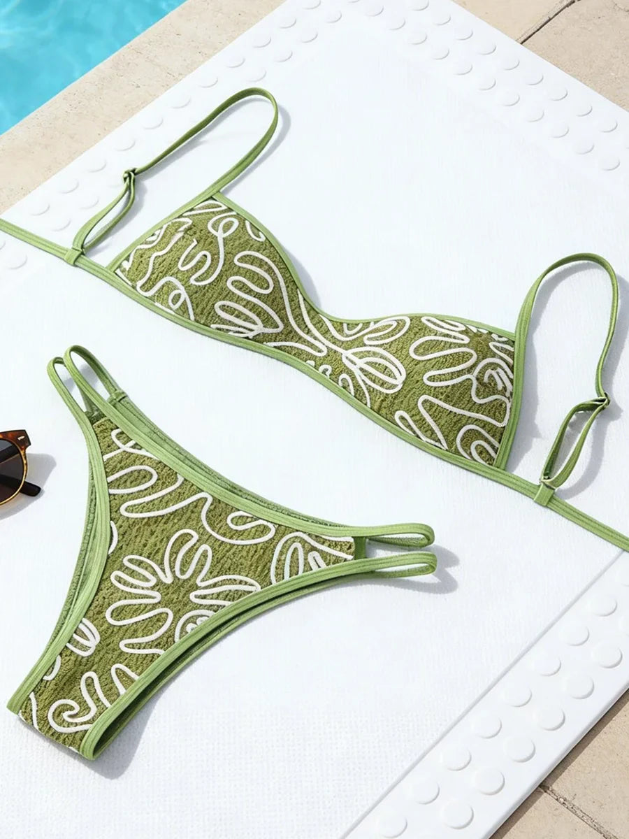 S - XL 2026 Printed Brazilian Bikini Women Swimwear Female Swimsuit Two-pieces Bikini Set Padded Bather Bathing Suit Swim Lady