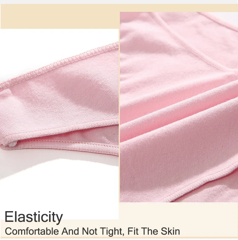 4Pcs Women's Cotton Seamless Briefs Intimates Women Sexy Panties Solid Color Breathable Underwear Female Low Waist Soft Lingerie