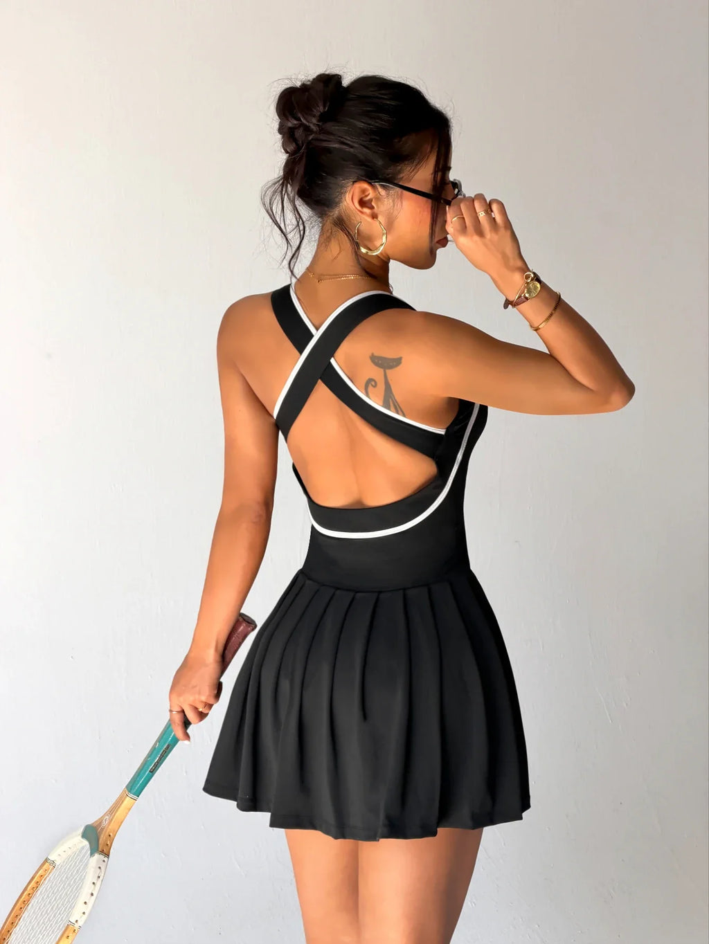 Womens Summer Dresses Tennis Dress w/Built-in Shorts Hotsweet Dress Sportswear Woman Gym Dresses Golf Outfits Sport Yoga Clothes
