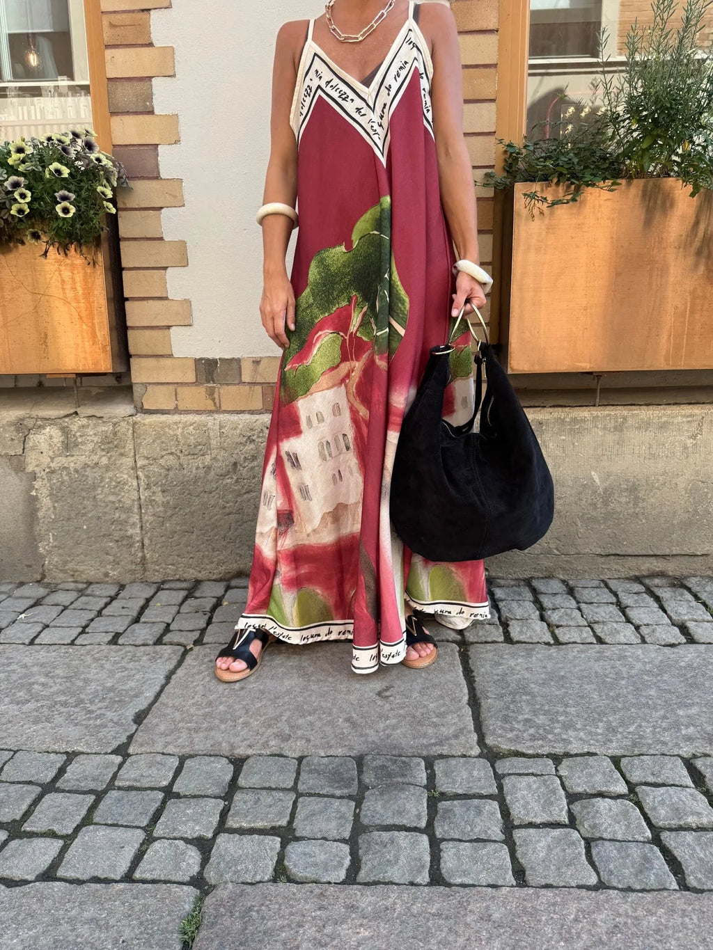Casual Vacation Style Print Spaghetti Strap long Dresses Women Sexy V-neck Backless Loose Sleeveless Dress Female Summer New