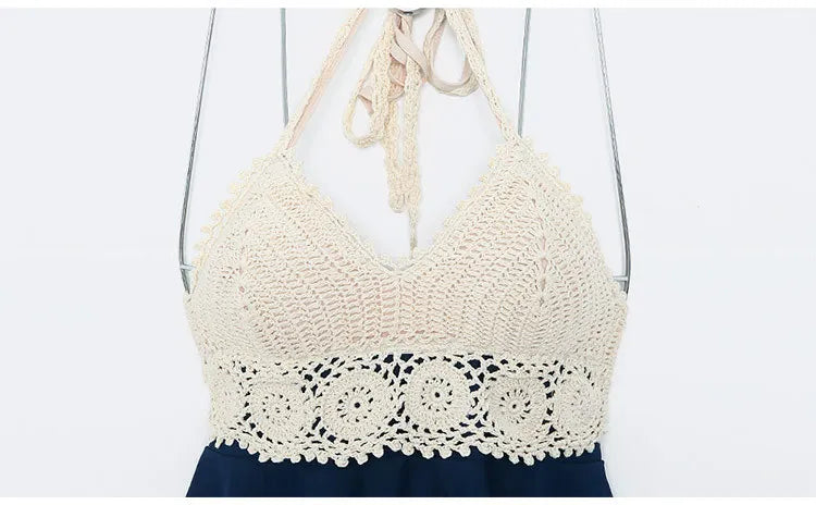 Women knitted Tankinis High Waist Bikini Set Handmade Crochet Bikinis Bathing Suit Beachwear For Asian