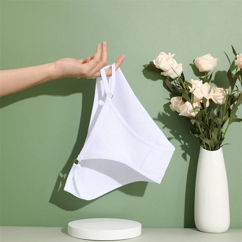 Women Cotton Lingerie Sexy Soft Fashion Panties Femme Buckle Design Underwear Sexy Pantys Underpant Lingerie Lace Intimates S-XL