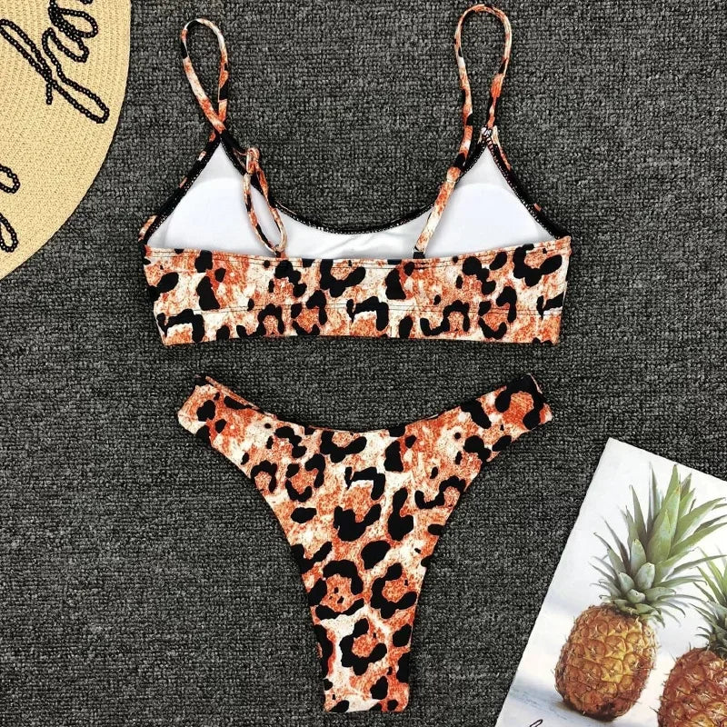 2026 Sexy Leopard Brazilian Bikini Female Swimsuit Women Swimwear Two Pieces Bikini Set High Cut Push Up Bathing Suit Swim Lady