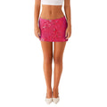 Women Sequin Short Skirt Beaded Flower Low Rise Mini Bodycon Skirt Trendy Summer Streetwear