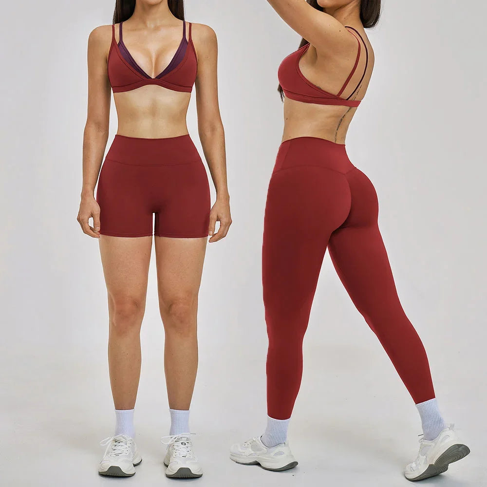 2 Piece Yoga Set Women's Tracksuit Athletic Wear Gym Clothes Female Workout Push Up Clothes Sports Bra Leggings Suit Fitness Set