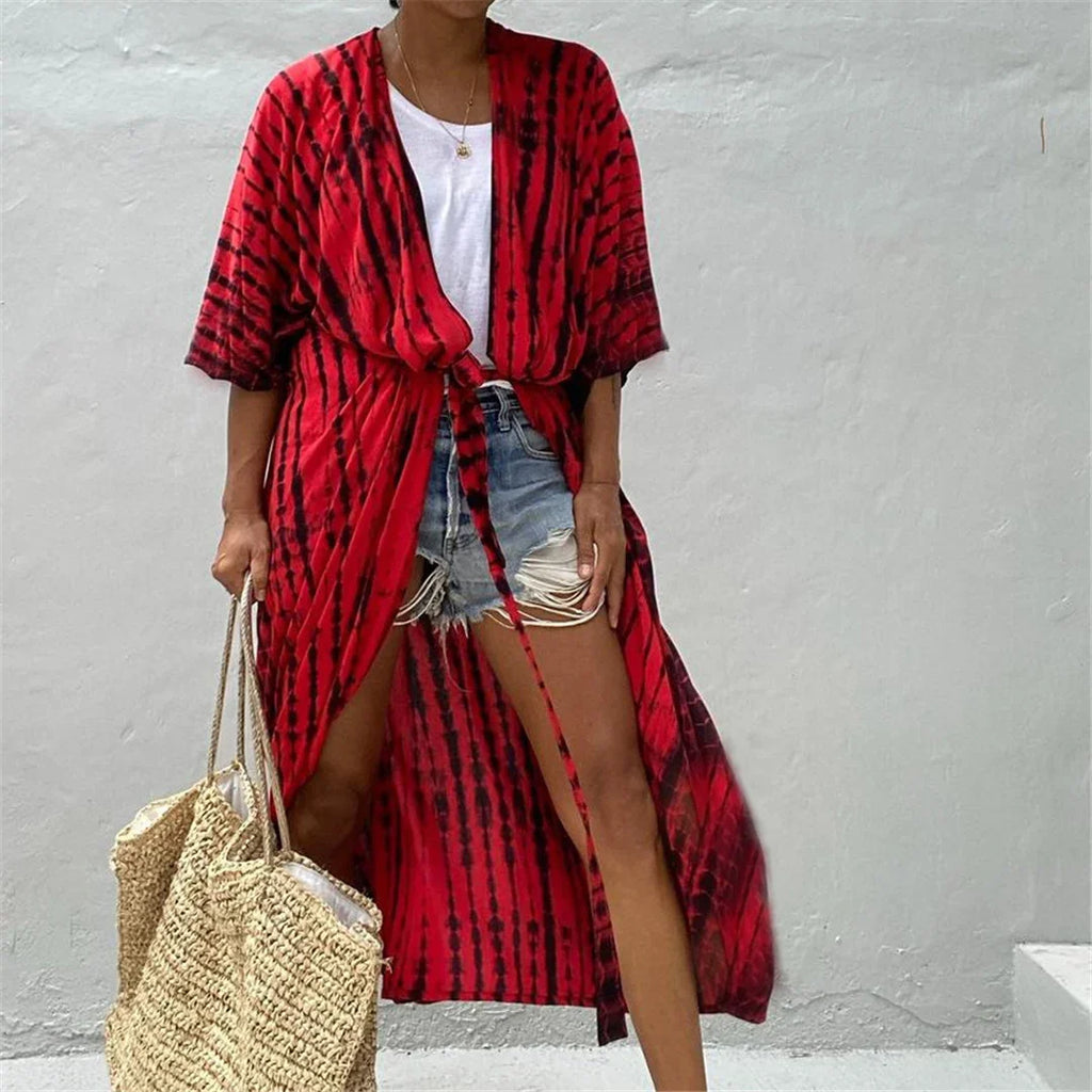17 Colors Leopard Printed Colorful With Belt Tunic Cover-ups Beach Dress Beach Wear Beachwear Female Women Beach Cover Up V4510L