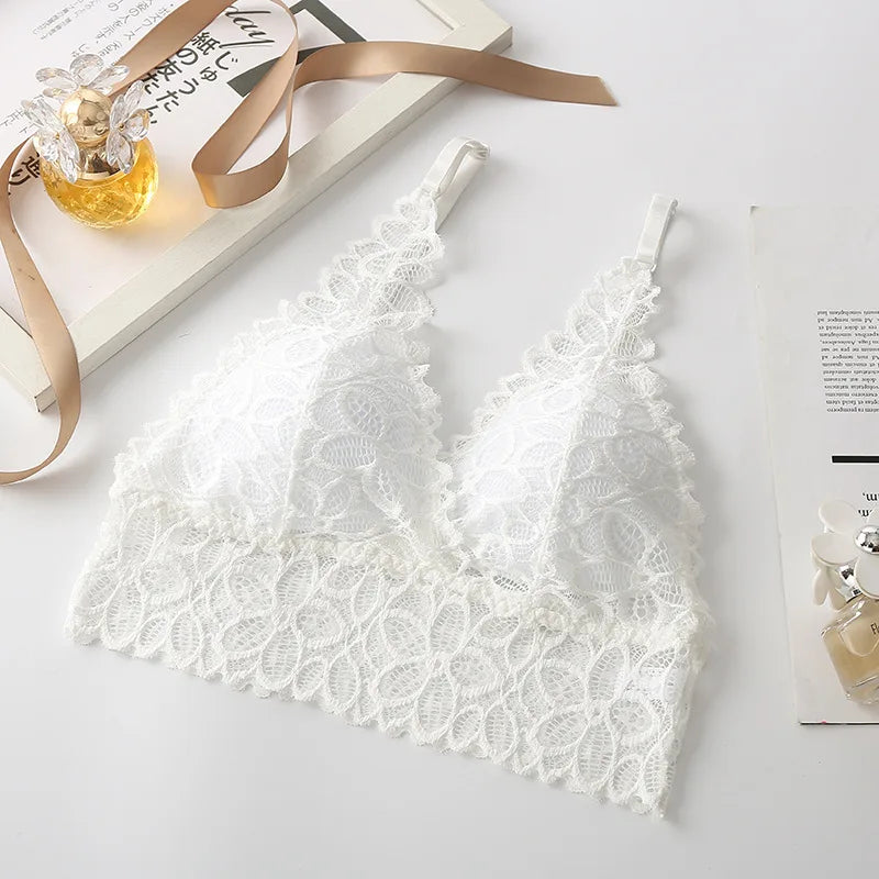 Lace Bralette Deep V-neck Bras For Women Push Up Bra Female Comfort Underwear Sexy Lingerie Padded Brassiere