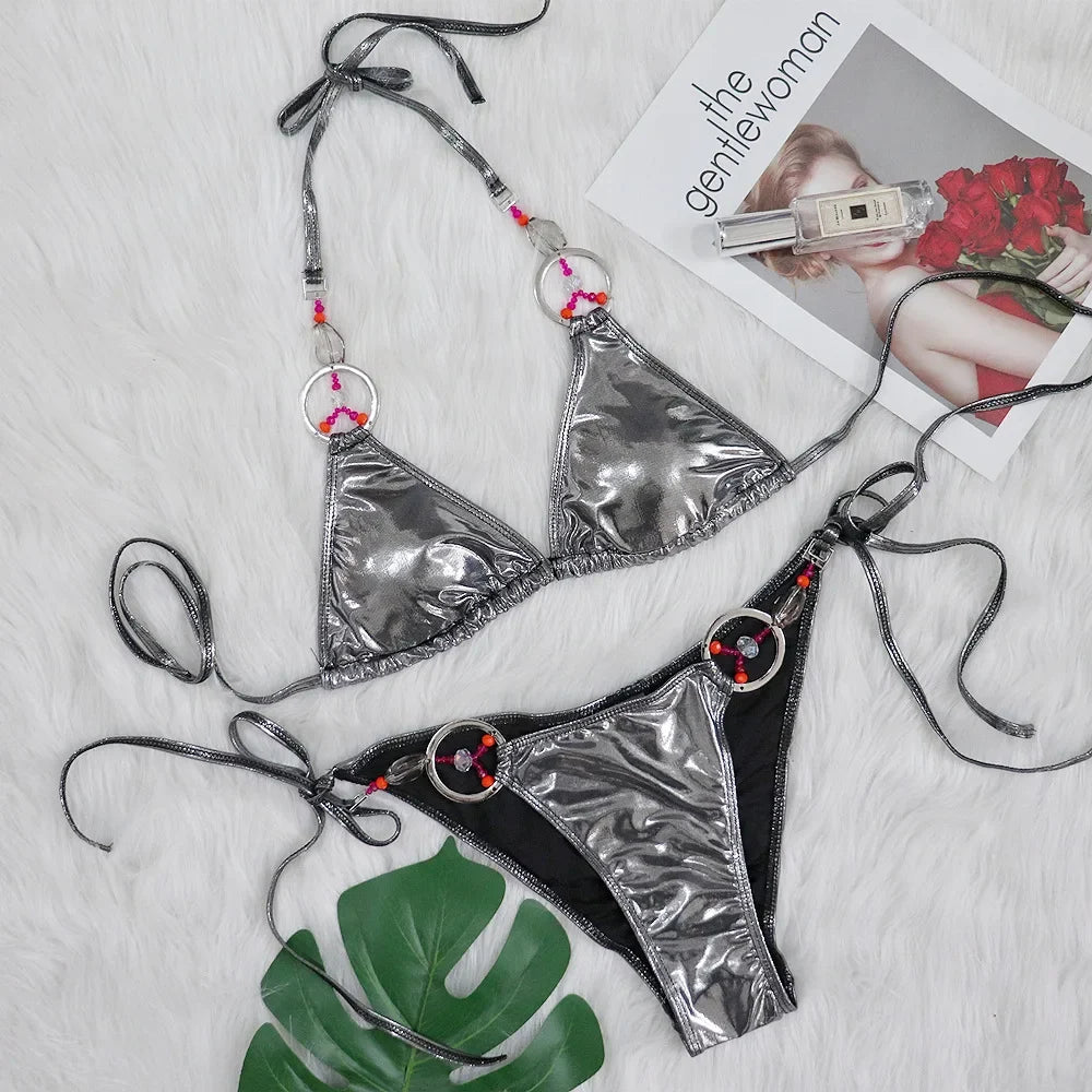 Bikini 2026 Sexy Hand Woven Crystal Diamond Swimwear Swimsuit Women Bikinis Set Bathing Suit Beach Bikini Female Banadores Mujer