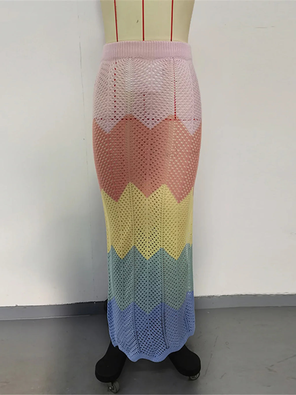 New Colorful Hollow Out Knitted Tunic Beach Cover Up Cover-ups Beach Dress Beach Wear Beachwear Long Skirt Female Women K6588