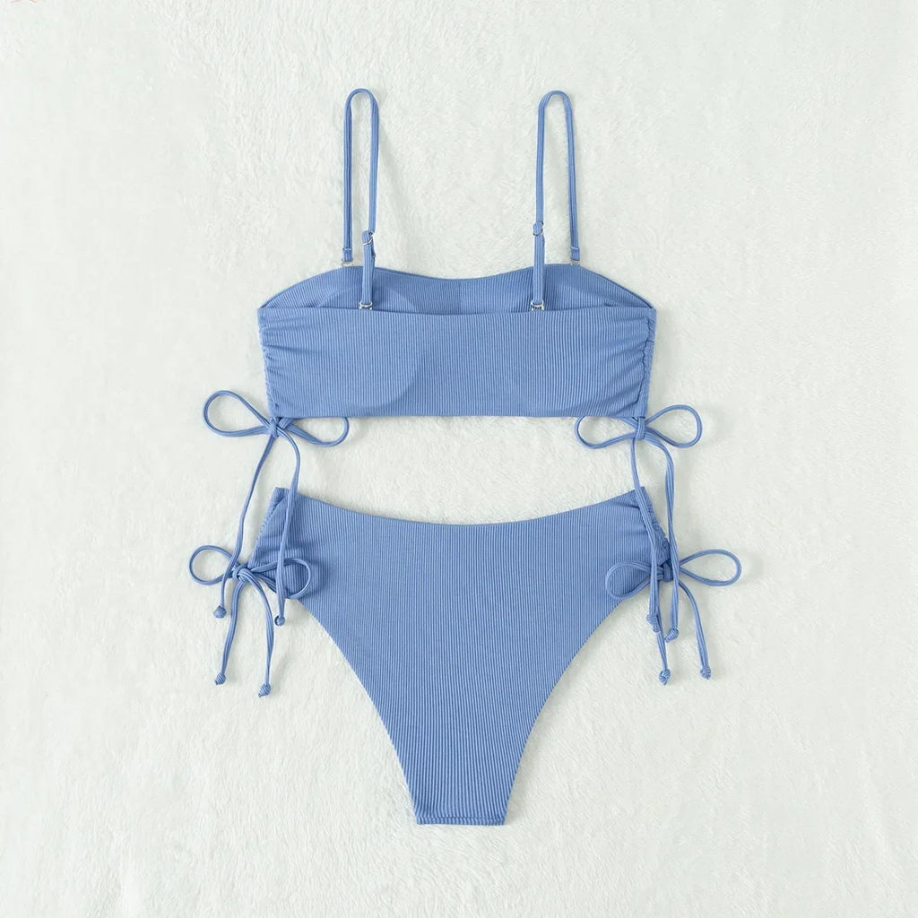 Sexy Bandeau Bikinis 2025 Women Brazilian Swimwear Female Swimsuit Two Pieces Bikini Set Bather Bathing Suits Girls Beach Wear
