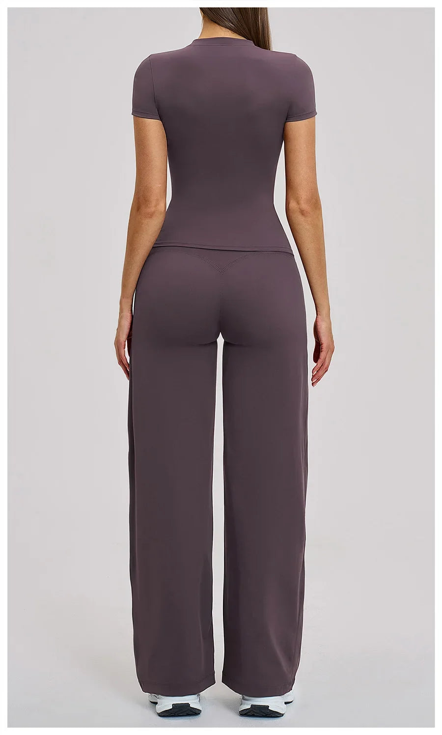 Yoga Set 2 Pieces Women Fitness Sportswear Gym Loose wide-leg pants Long-sleeved T-shirt Sports Crop Tops Tracksuit Workout Wear