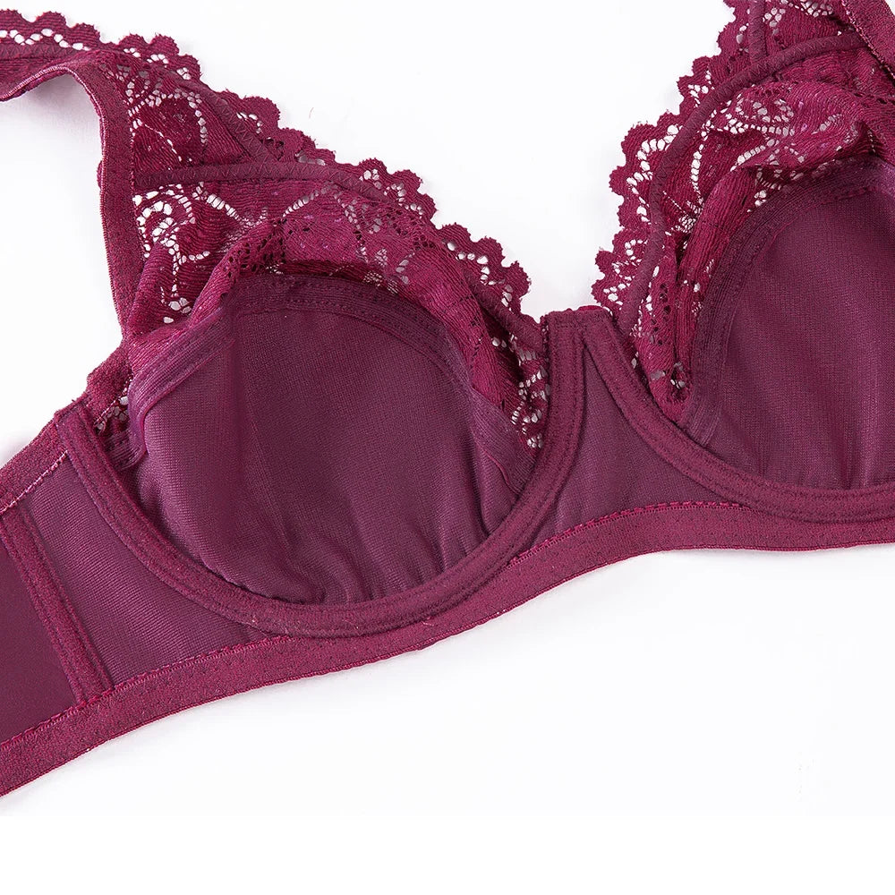 Fashion Bras For Womens Lingerie Lace Bra Underwire Plus Size Brassiere Sexy Underwear BH Top  B C D DD E F Cup