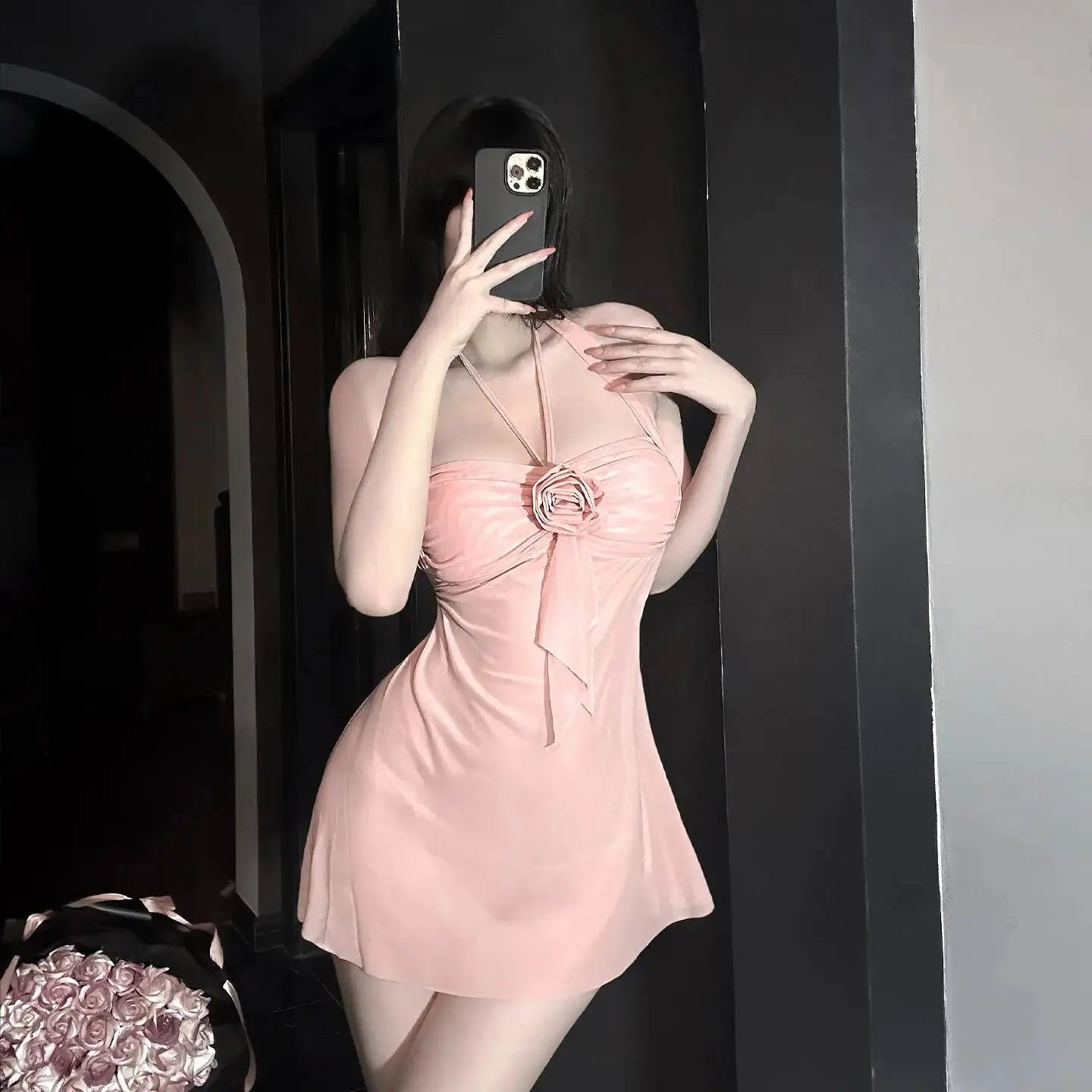 Strap Sexy Dress Pure Desire Women's High-End Sensual Nightdress Seductive Transparent Nightclub Dress Elegant For Woman 22JO