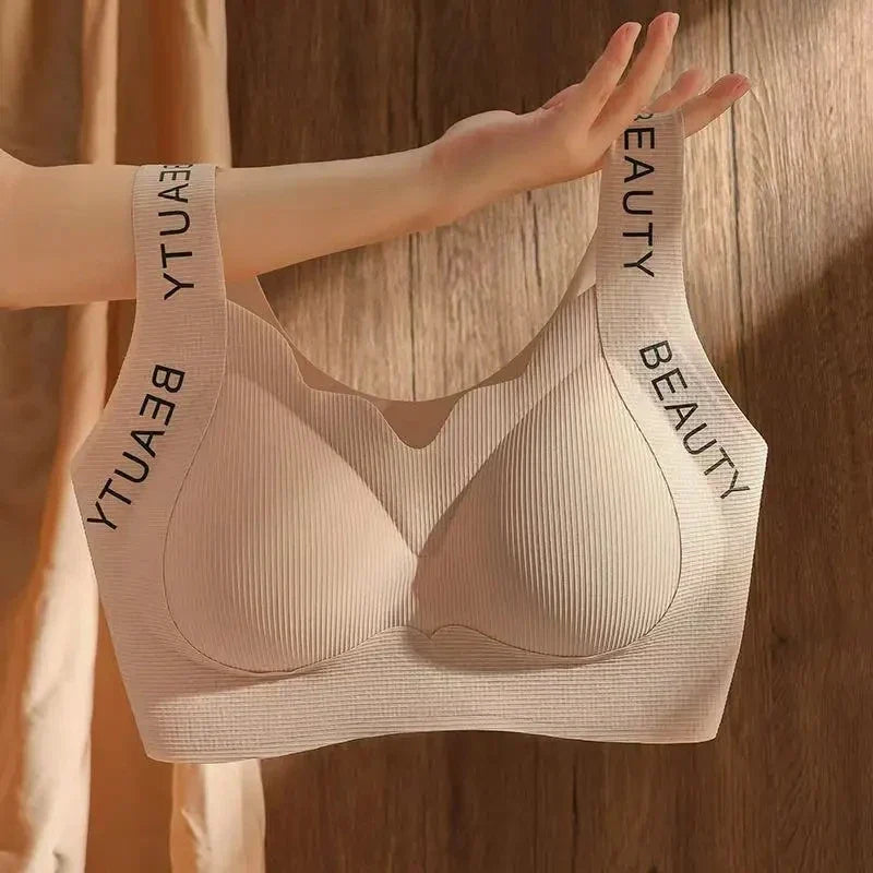 Seamless Wireless Bra One-Piece Vest Lingerie for Women Lift and Support Side Smoothing Push-Up Full Coverage Bra Small Chest