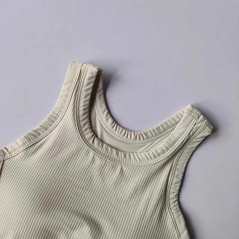 Women's sports bra vest yoga suit, shock resistant running, fitness training, quick drying one-piece vest