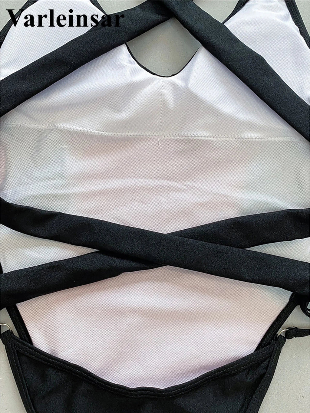 Sexy Splicing V Neck Cross Back Women Swimwear One Piece Swimsuit Female High Leg Cut Monokini Bather Bathing Suit Swim V5261
