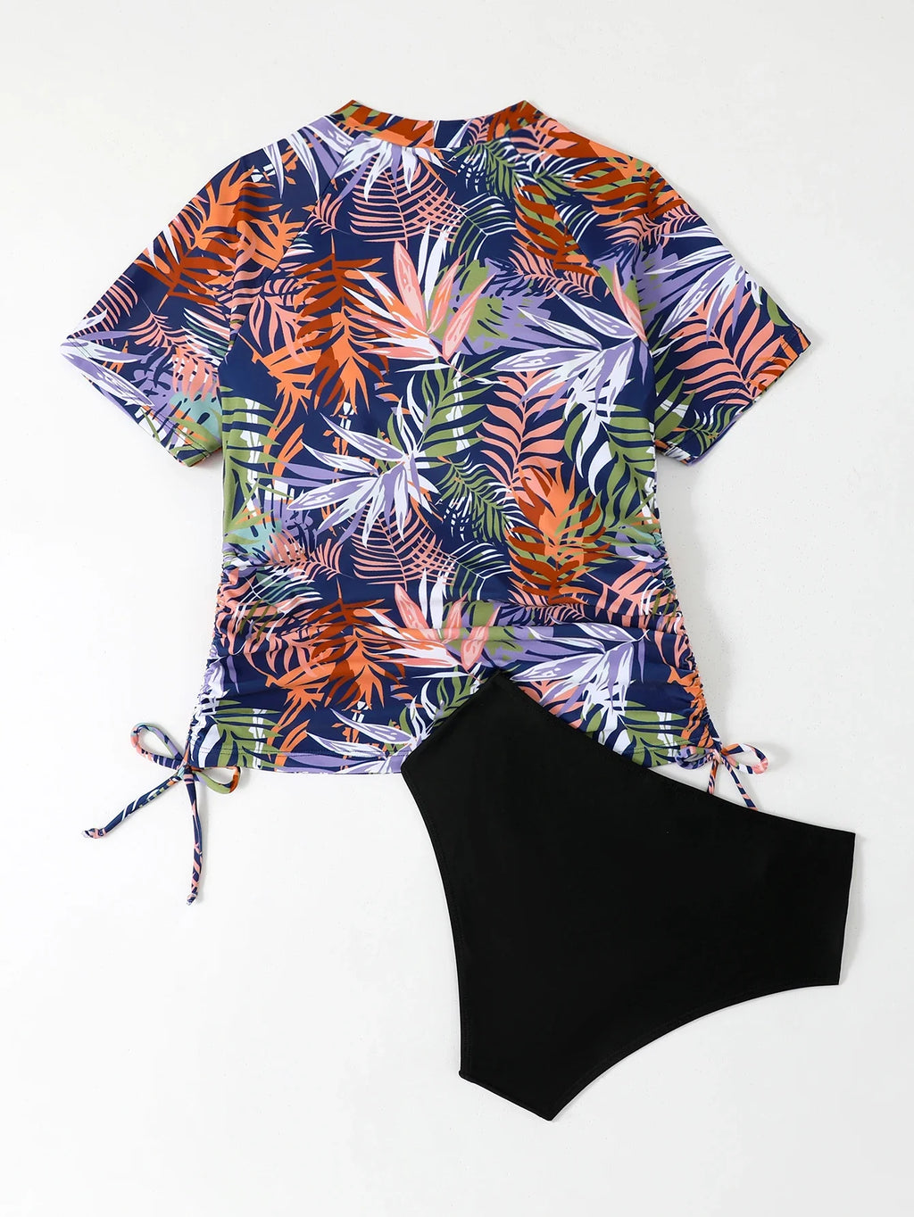 Short Sleeves Two Pieces Swimsuit Women Tankini 2026 Printed Swimwear Female Beach Wear Bathers Bathing Swimming Swim Suit