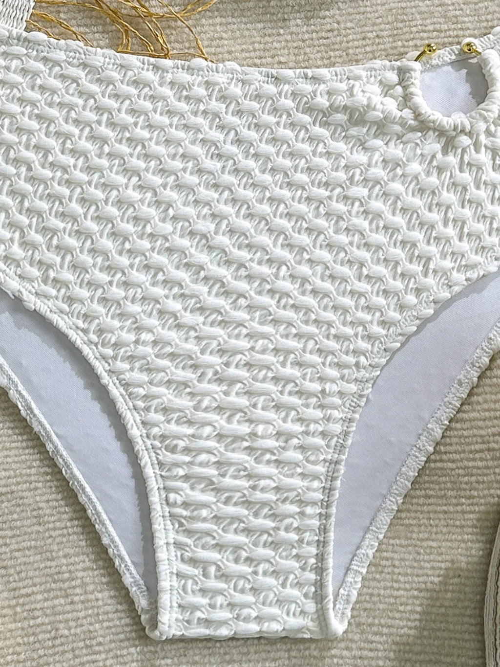 2026 2Pcs Sexy Bikinis Set Women High Waist Strapless Push Up Bra Solid Color Knot Padded Bras Briefs Bikini Swimwear Swimsuit