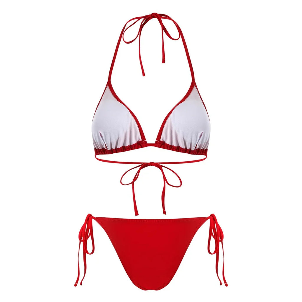 S - XL Striped Long Sleeve Cover Up Bikini Female Swimsuit Women Swimwear Bather Bathing Suit Swim Three-pieces Bikini set K8128