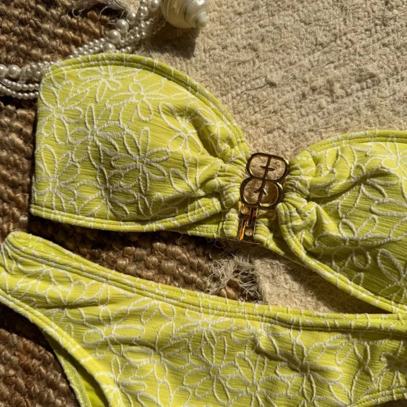 Toucheart 2 Piece Macarons Lingerie Sexy Female Lingerie Strapless Split Swimsuit Bikini Lingerie Sexy Hot Sensual Exotic Sets