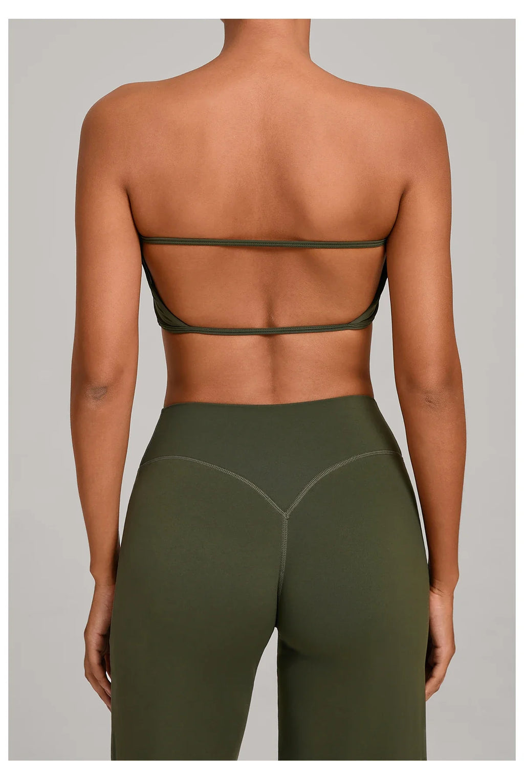 Padded Backless Bandeau Sports Bra Gym Women Crop Tube Top Seamless Yoga Top Sexy Workout Sportswear Push-up Fitness Underwear