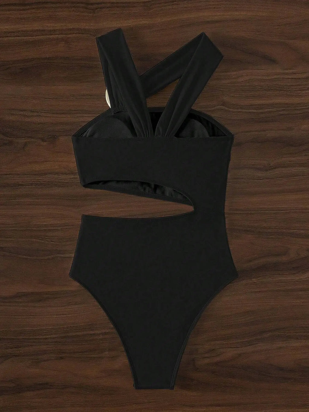 sexy 3D flower skew collar swimsuit one piece bikini hollow waist thong swimwear bodysuits women biquini bathing suits tankini