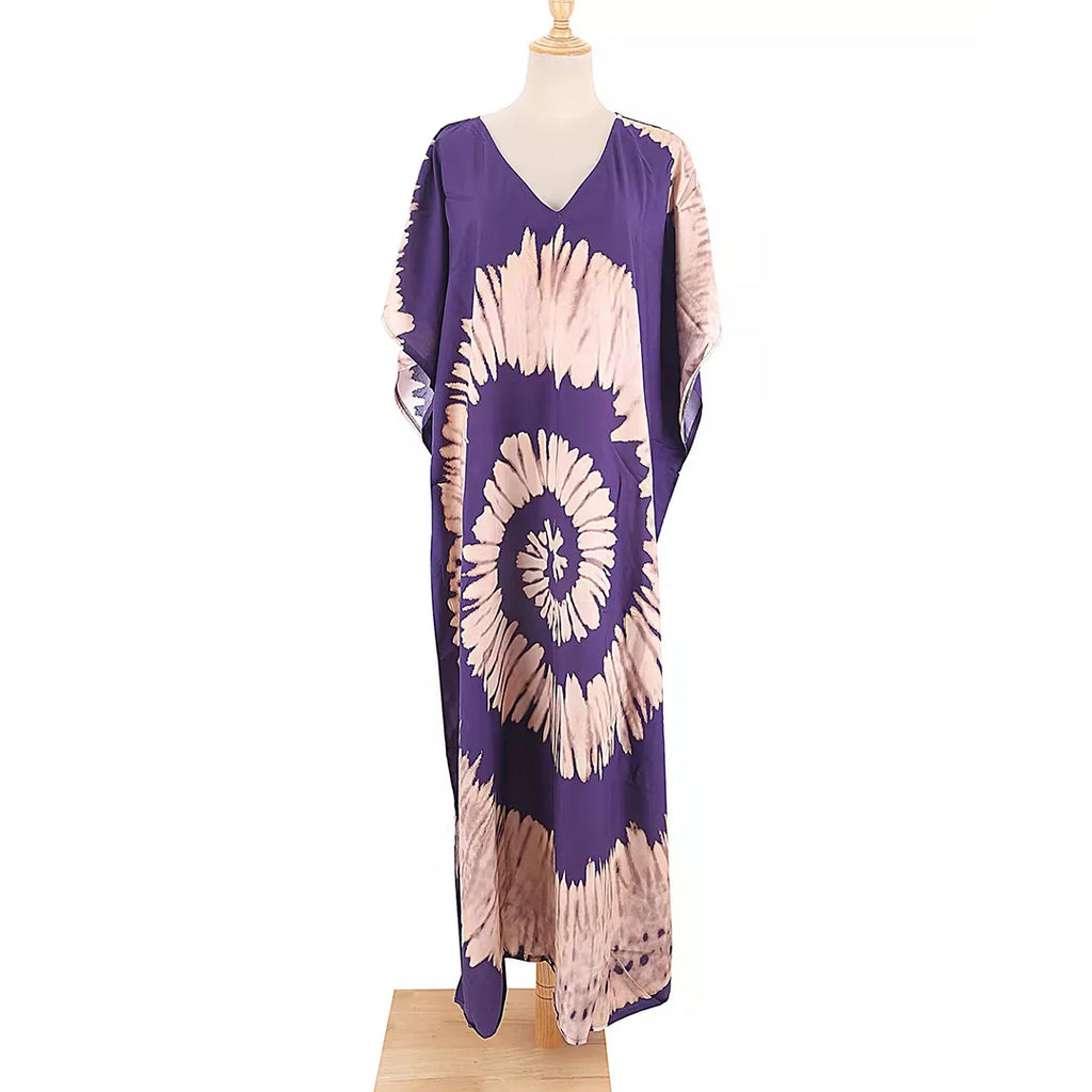 2026 New Colorful Kaftan Tunic Beach Dress Beach Wear Beachwear Beach Cover Up Cover-upsLoose Maxi Dress Female Women V4428