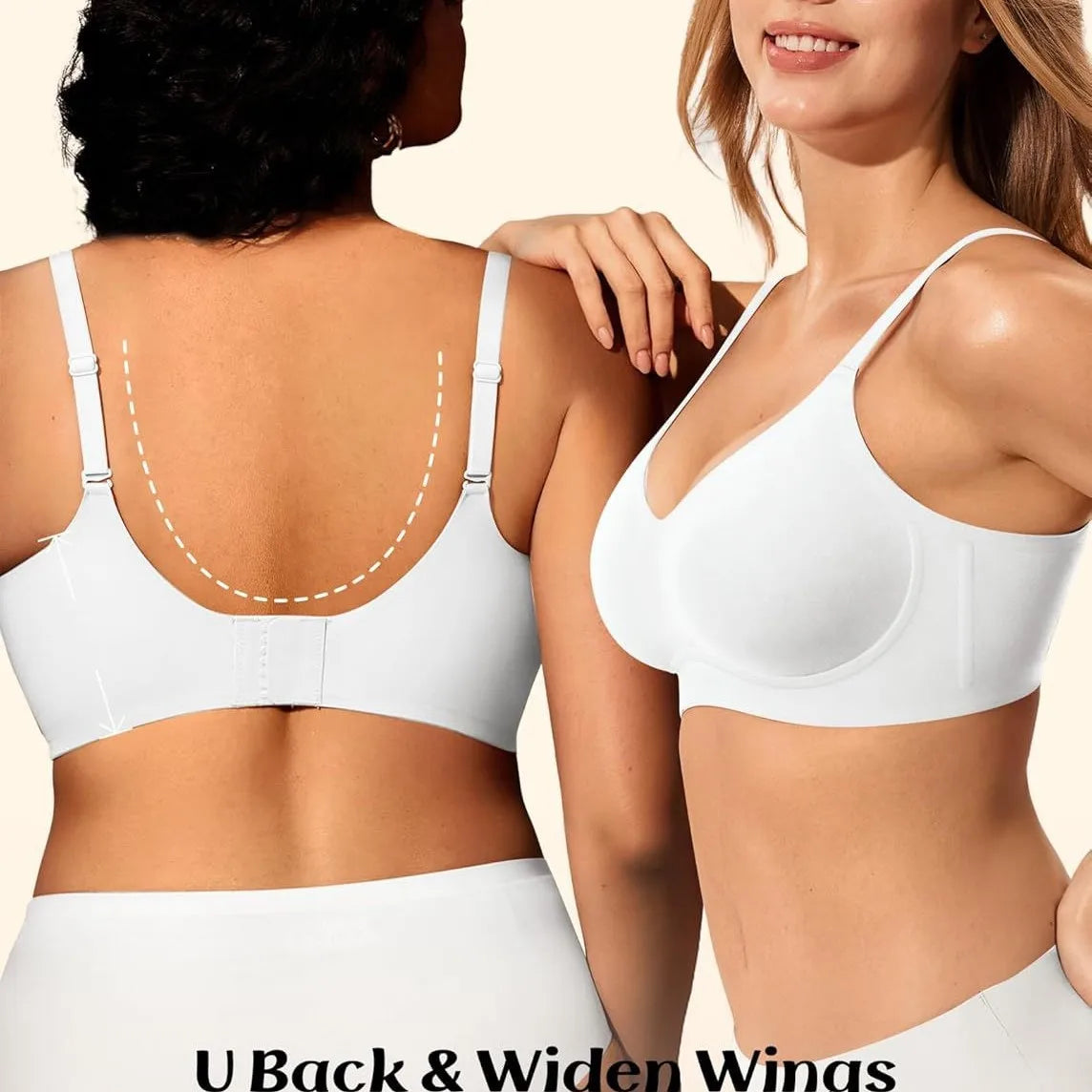 Women's Jelly Wire-Free Seamless Bra Solid Color Thin Molding 3/4 Cup Push-Up Seamless Bra Soft Support Comfortable Underwear