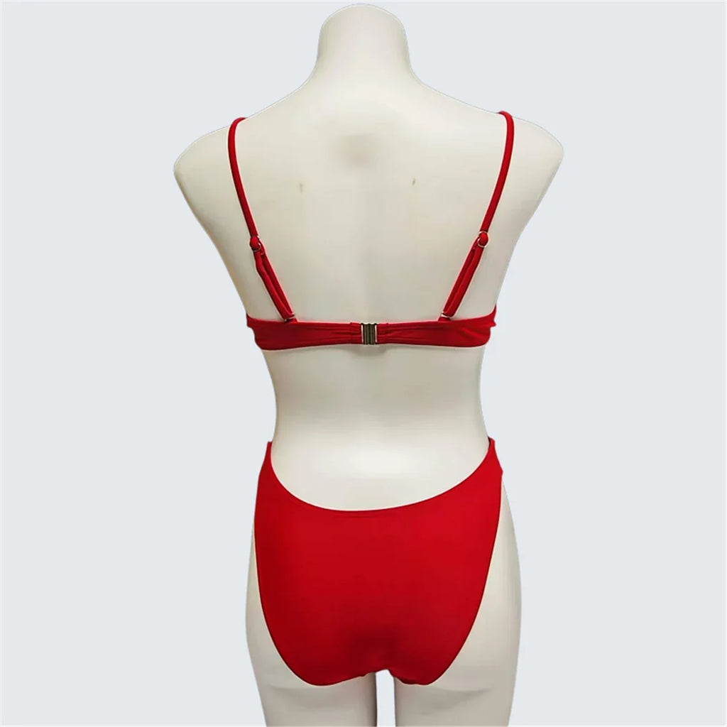 S - XXL 13 Colors Underwire Brazilian Bikini Female Swimsuit Women Swimwear Two-Pieces Bikini Set Bather Bathing Suit Swim V7494