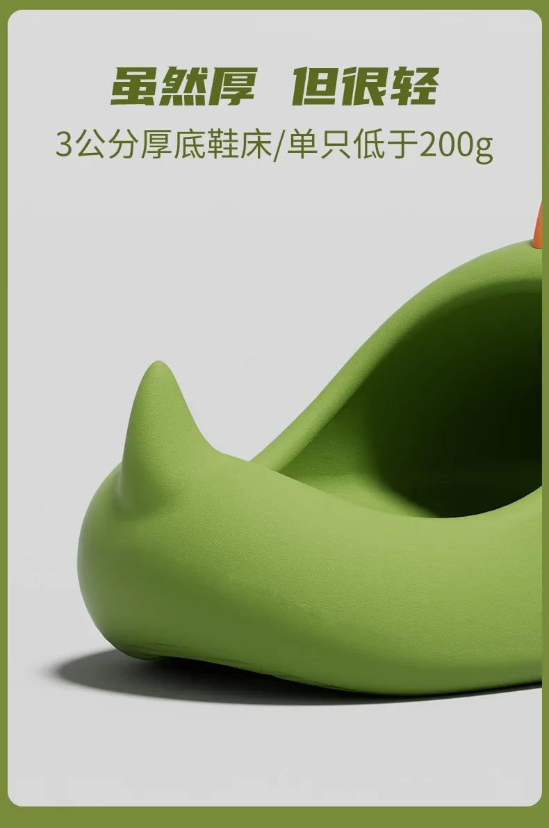 Women Dinosaur Slippers Summer Outdoor Indoor Shoes Soft Sole Non Slip Funny Slides Parent Children Home Floor Footwear