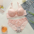 Pink Floral Lace set Lingerie Romantic Bralette Panty Girl set Women underwear set Women's 2-piece underwear set A2123