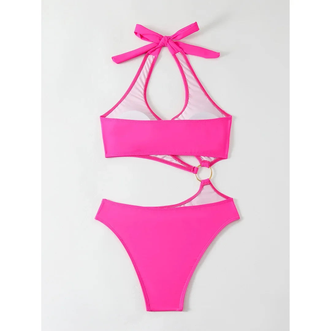 2026 Sexy Halter Asymmetric One Shoulder One Piece Swimsuit Women Swimwear Female Bather Bathing Suit Swim Lady Monokini V2660