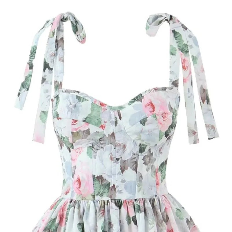Purely Alluring Printed Strap Dress 2026 Spring Summer New Slim-Fit Fluffy Short Dress For Women Pure Desire Casual Elegant 3XZ9