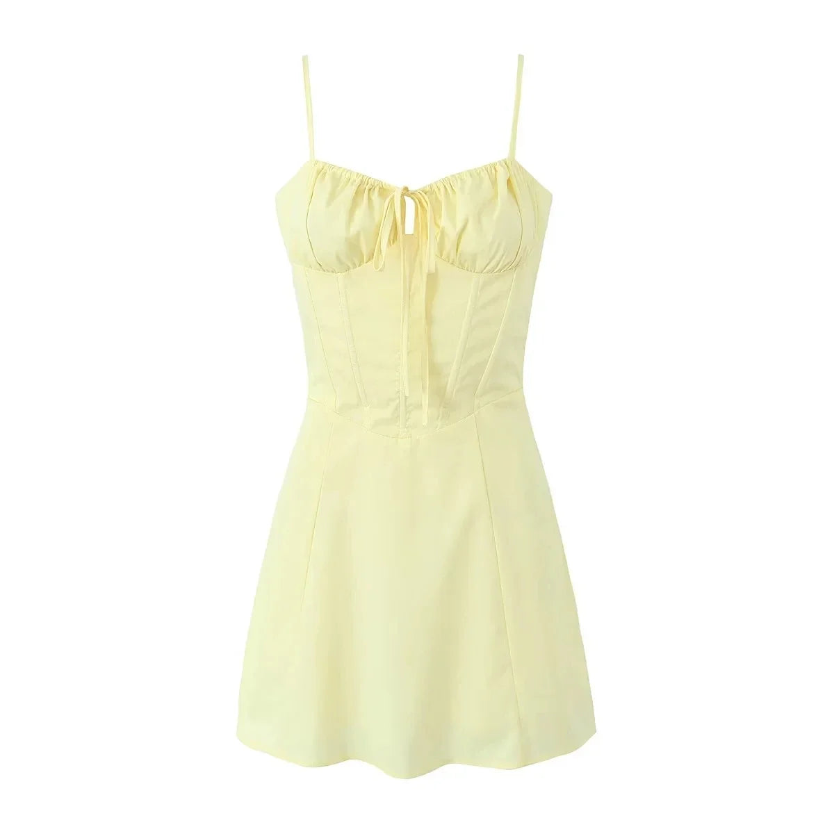 Foridol Lace Up Mini Summer Dress Sundress Women Spaghetti Strap Sexy Short White Beach Vestidos Fishbone Party Club Dress 2025