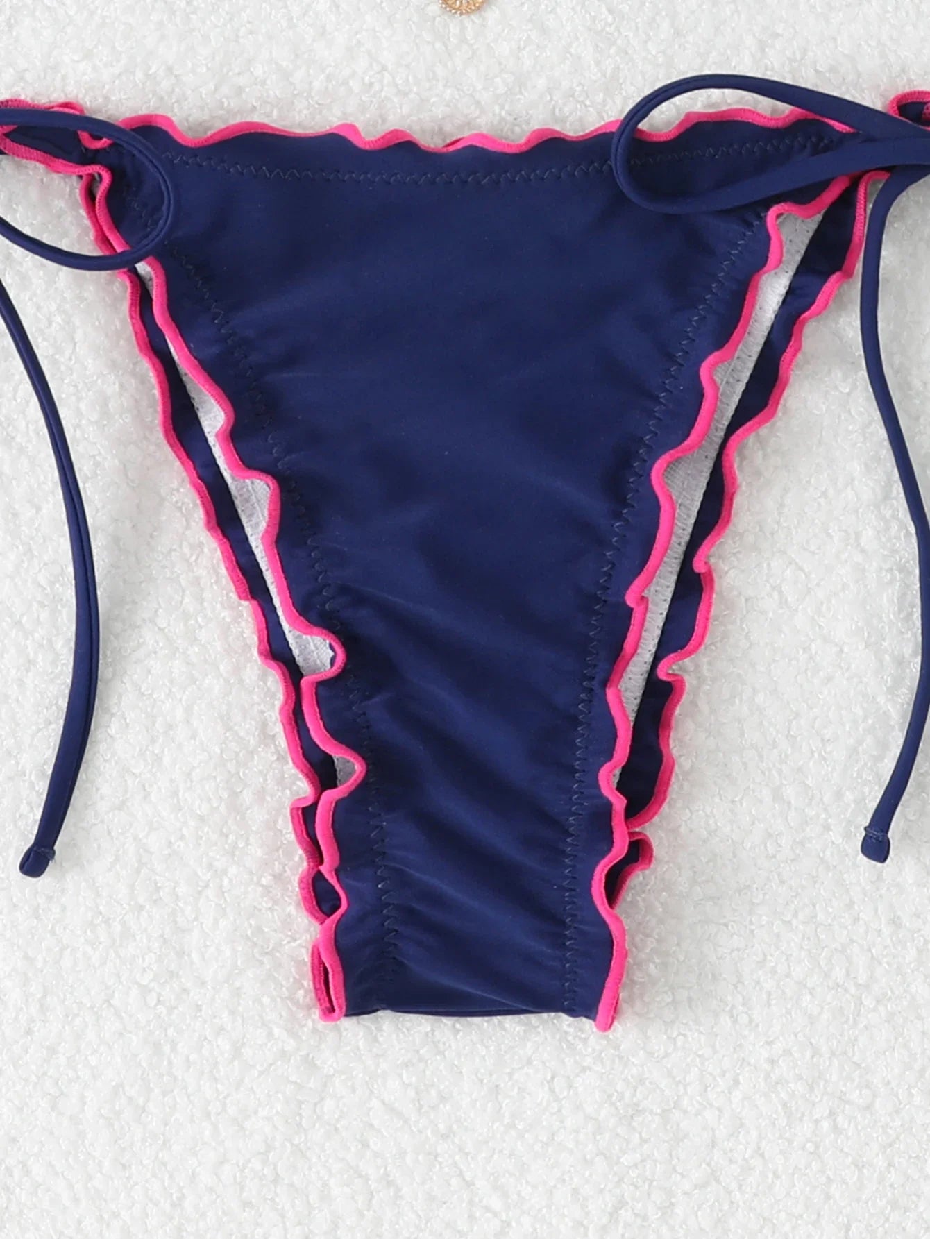 Triangle Halter String Bikinis 2026 Women Sexy Ruffle Swimsuit Solid Cherry Swimwear Female Bathers Bathing Swimming Swim Suit