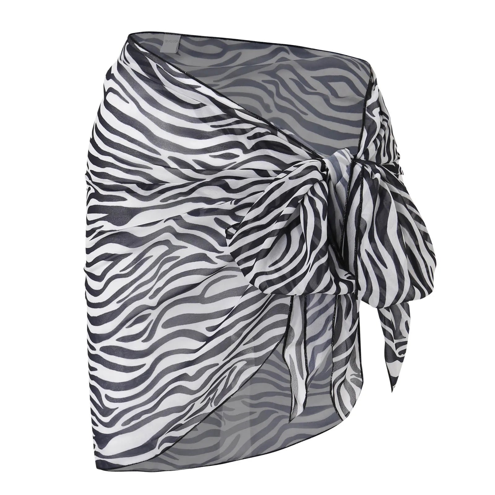 Women Sheer Wrap Cover Up Skirt Beach Wrap Bikini Leopard Print Zebra Stripes Beach Skirt For Swimwear Summer Bathing Suit