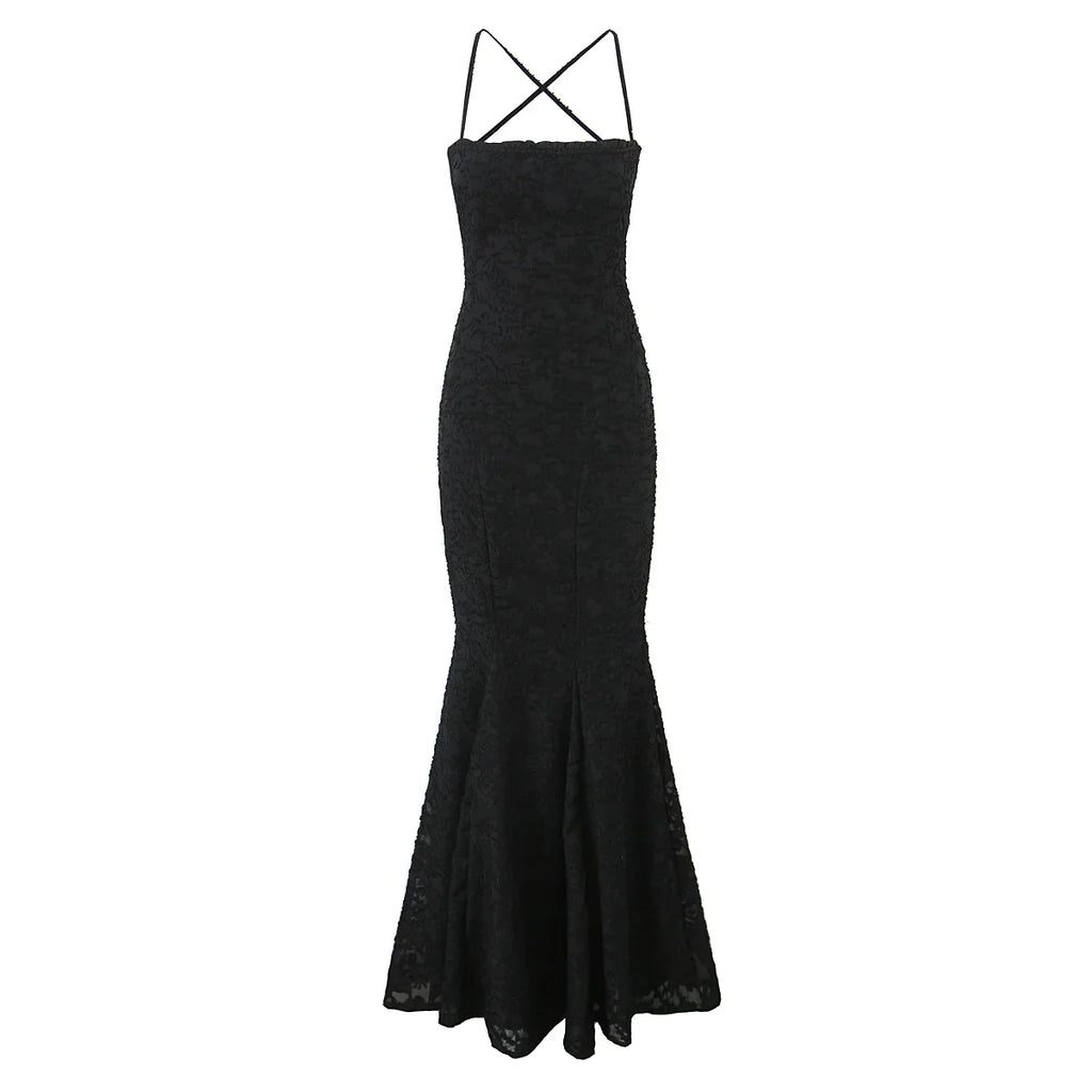 Backless Lace Up Trumpet White Party Dress Vestidos Para Mujer Sexy New in Long Dresses 2025 Spring Summer Elegant Sundress