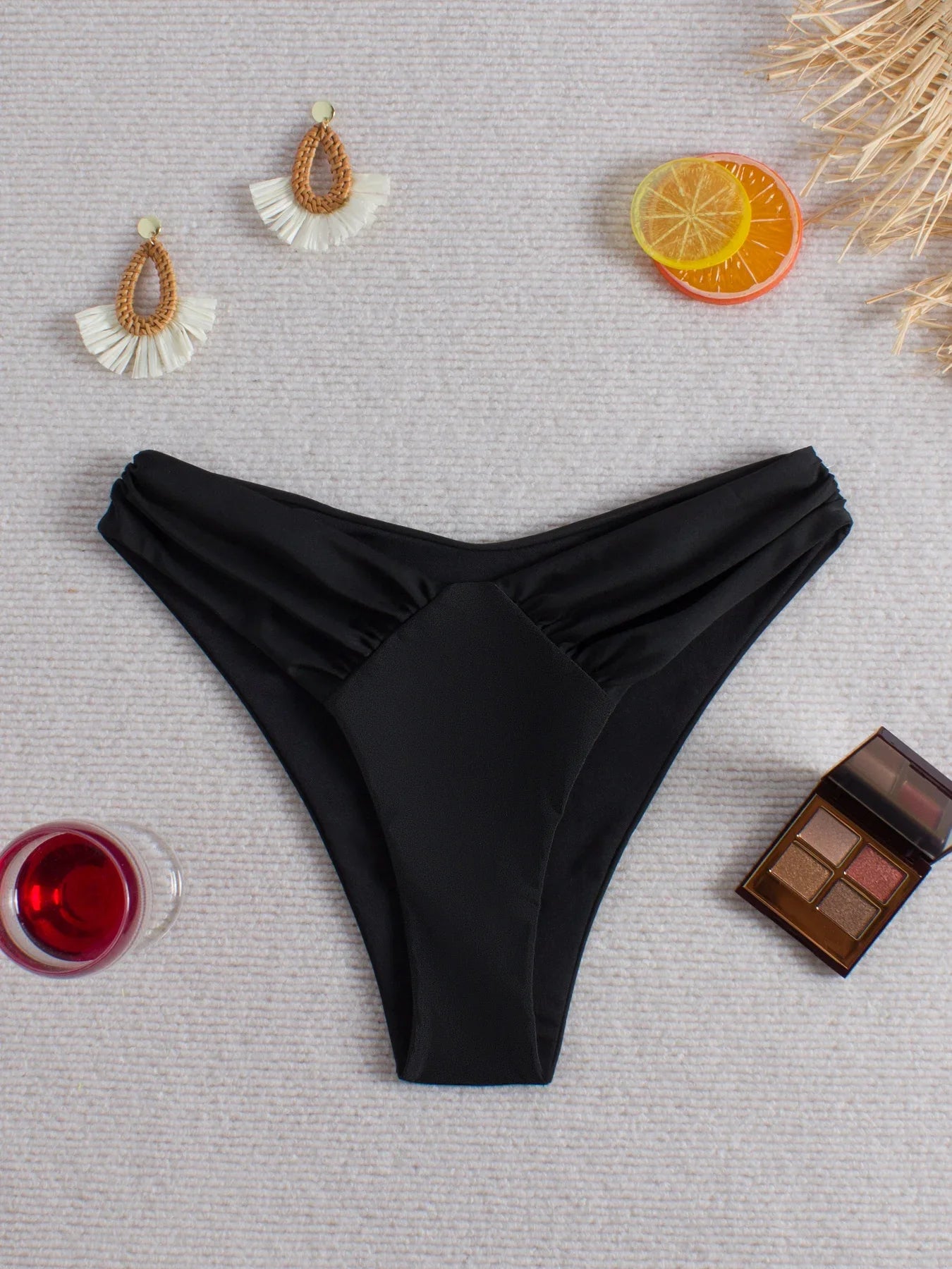 2026 Black Sexy Swimsuit Only Pants High Cut Swimwear Women Solid Bathers Bathing Swimming Trunks Swim Suit Female XXL
