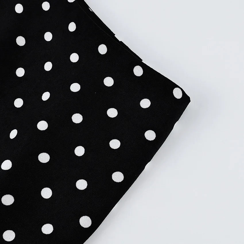 FDYOUI 2026 Woman Clothes Lace Patchwork Polka Dot Skirts Female Sexy Tight Short Skirt Black Party Night Club Dress Streetwear