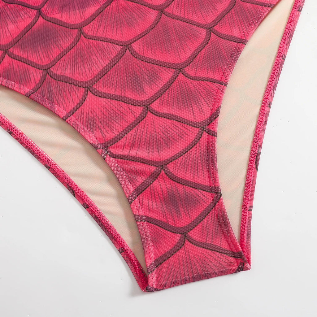 2025 New Sexy Print One Piece Swimsuit Women Swimwear Monokini Long Sleeve Bathing Suit Female Bodysuit Surfing Swim Wear Beach