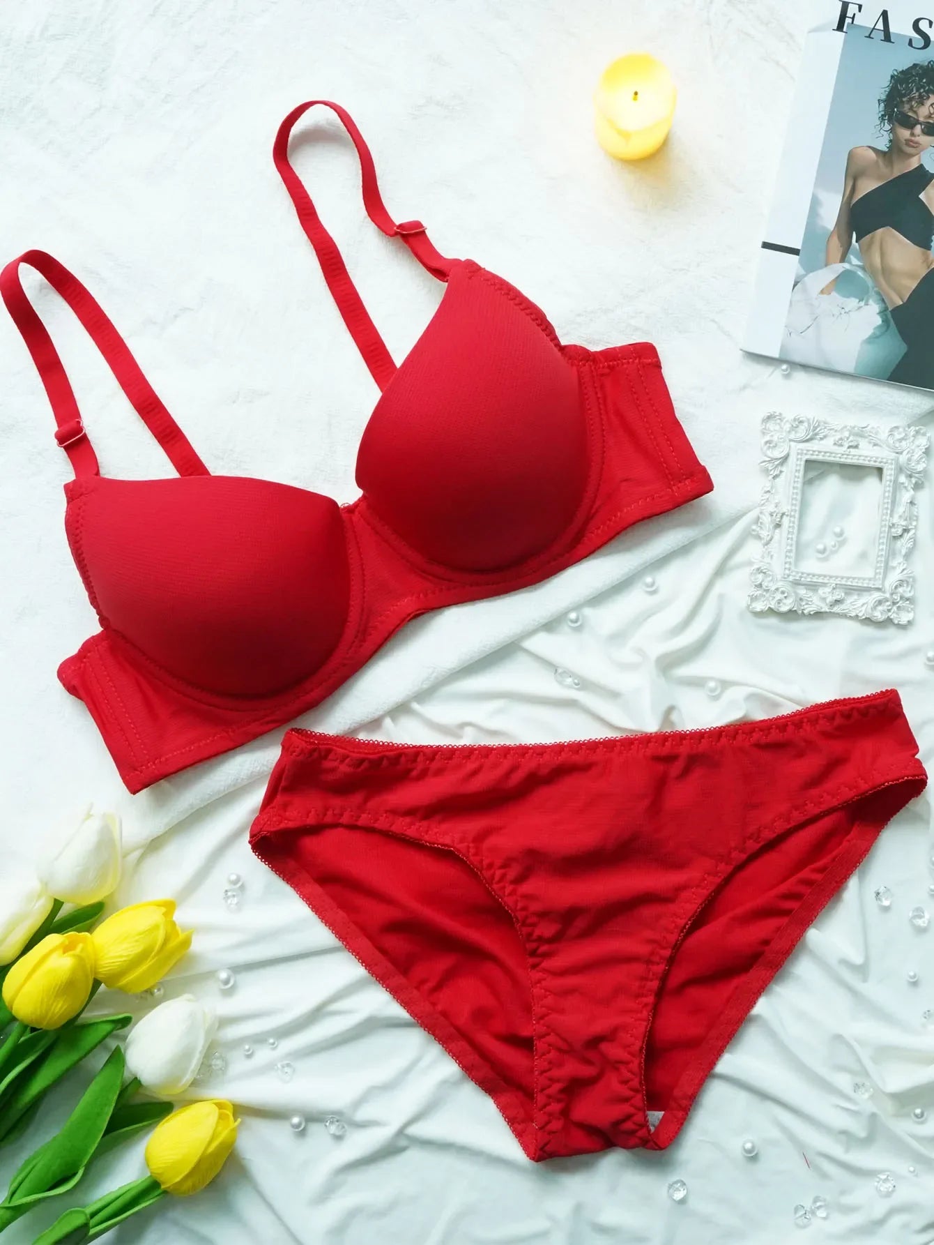 New Style Sexy Bras For Women Lingerie red Female Push Up Underwear Four season collection bra 2-piece set B6005