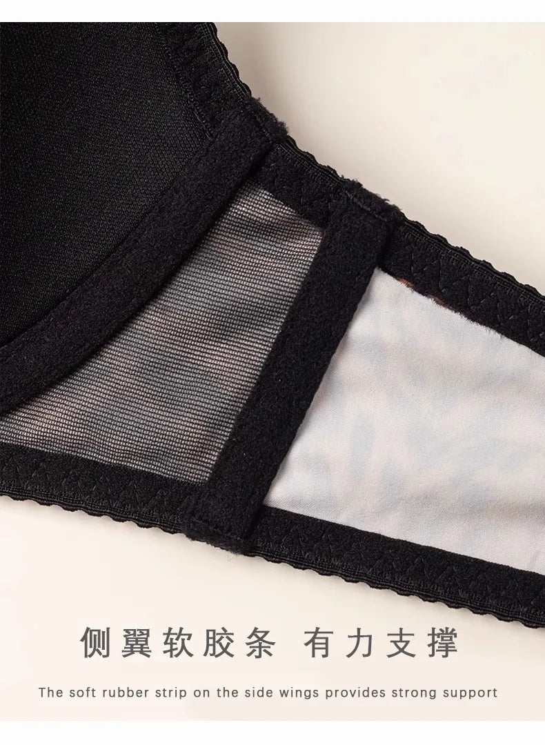 Sexy leopard print lace underwear for women, thin, small breasts, push-up, large bra, anti-sagging bra, new style