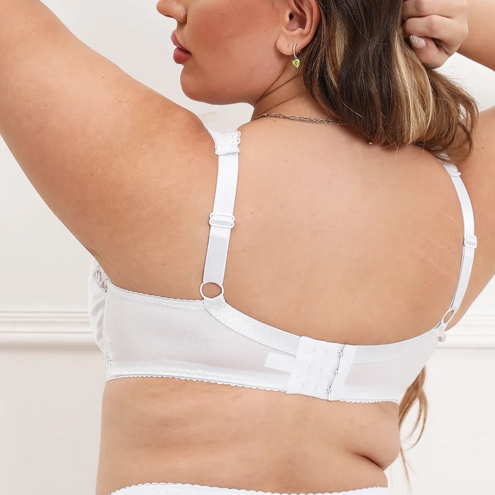 Plus Size E F G H I Cup Womens Bra Lace Brassiere Support Underwire Mesh Thin Large Adjusted-straps BH