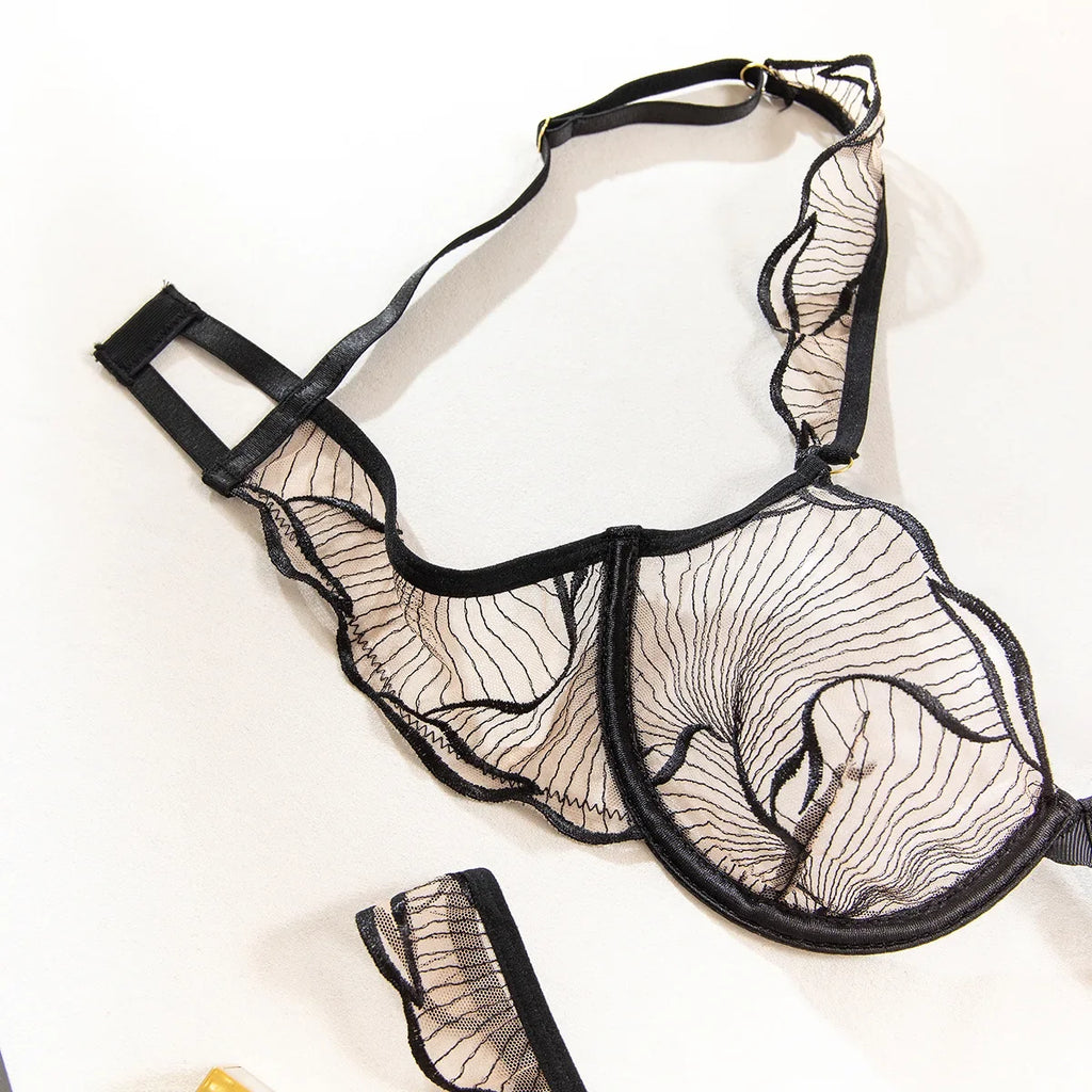 Summer Beachwear Lingerie Large Bust Minimizer Light Support Gathering Wirefree Anti-Sagging Comfort Bra Set AU MOYISU Panty F