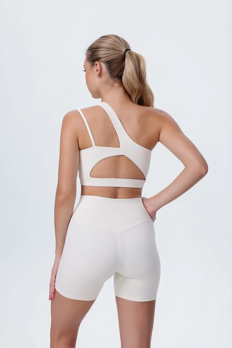 DIA FIT JOY Yoga Sports Bra Single Shoulder Irregular Strap Naked feel Sensation Beautiful Back Design Comfortable Breathable