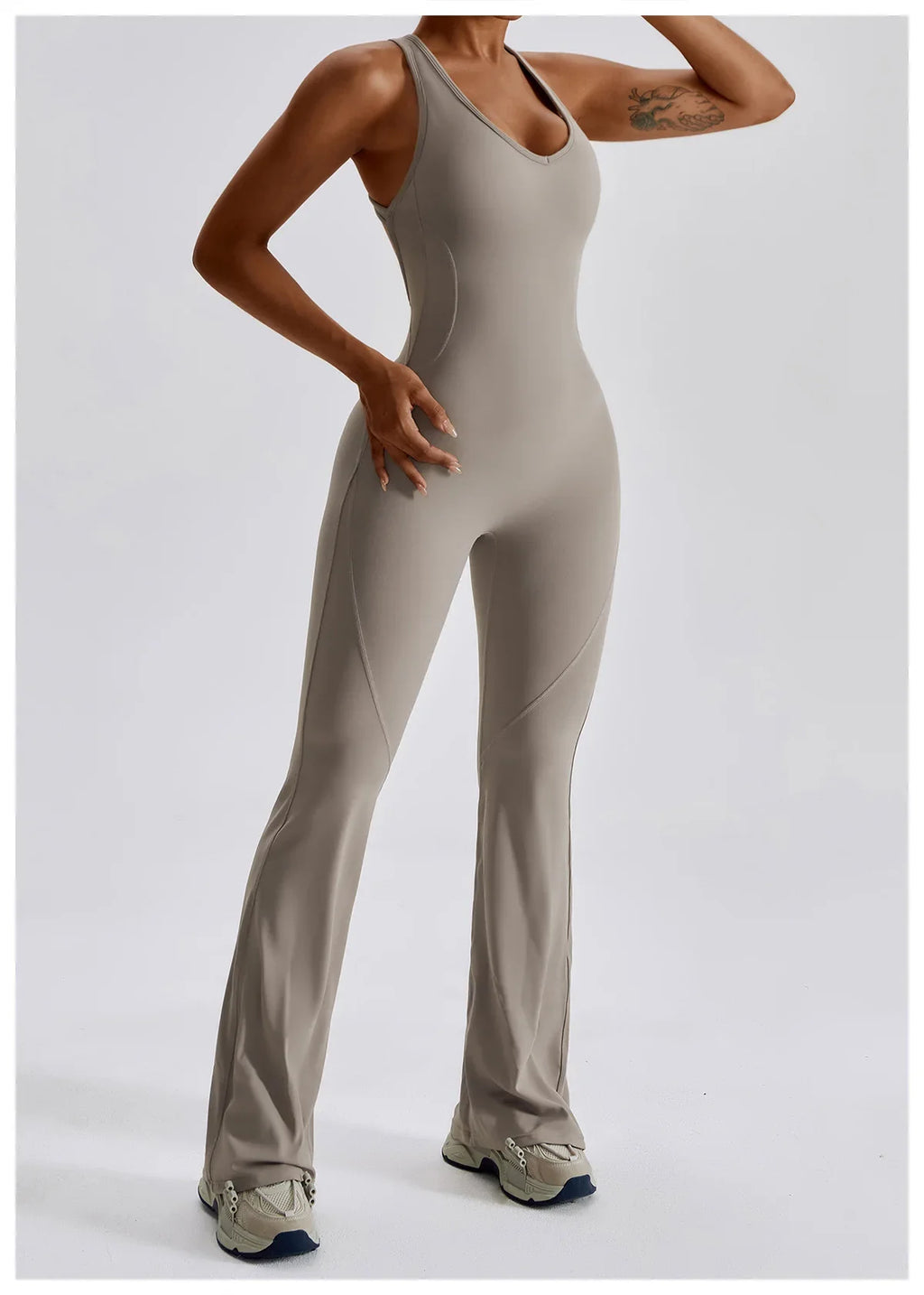 Women Fitness Bodysuit Backless One Piece Yoga Set Jumpsuit Sports Gym Workout Clothes Tights Active Wear Slim Playsuit Female
